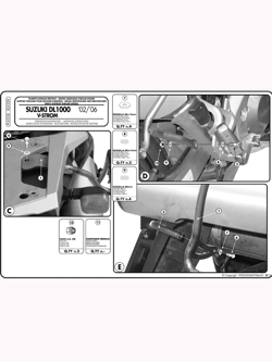 Pannier holder GIVI for V35, V37 Monokey® Side cases Kawasaki KLV 1000 (04-10)