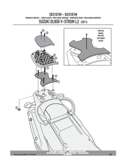 Rear rack GIVI for Monolock® top-case Suzuki DL 650 V-Strom L2-L3-L4-L5-L6 [11-16]