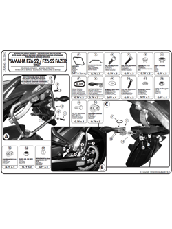 Specific pannier holder for V35 MONOKEY® SIDE cases Yamaha FZ6 S2 / FZ6 600 Fazer S2 (07 > 11)