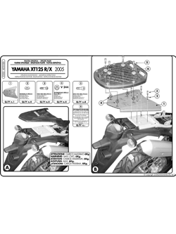 Specific rear rack for MONOLOCK® top case Yamaha XT 125 R/X (2005 > 2012)