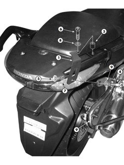 Kit GIVI to install the PLX174 without the specific rear rack 260FZ Honda CBF 500/ 600 N/ S [04-12]/ 1000/ ABS [06-09]