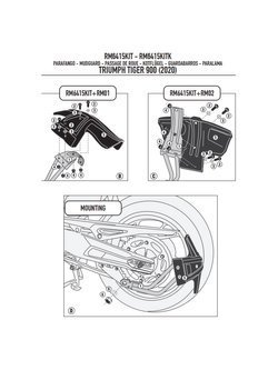 Specific kit to install the spray guard RM01, RM02 Givi Triumph Tiger 900 (20-21)