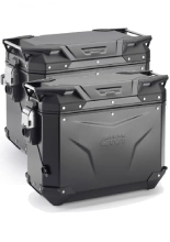 Zestaw kufrów bocznych GIVI Trekker Outback Evo Smart 48/37 aluminiowych, czarnych [z 3 wkładkami SLR; poj.: prawy 48l, lewy: 37l]