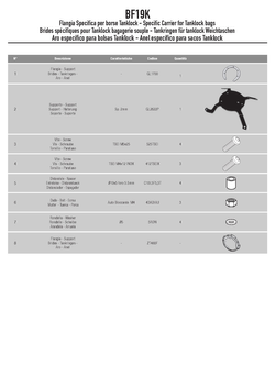 Specific flange for fitting the Tanklock tank bags BF19K 
