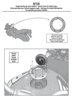 Specific flange for fitting the Tanklock tank bags 