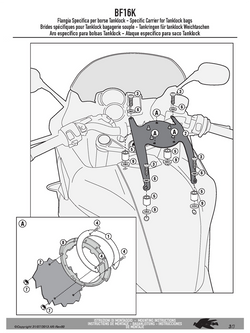 Specific flange for fitting the Tanklock tank bags BF15