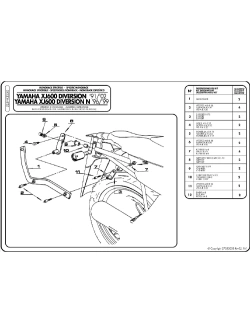 Specific rear rack for MONOKEY® or MONOLOCK® top case for Yamaha XJR 1300 (07-14) 