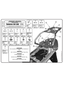 Stelaż Kappa z płytą montażową pod kufer centralny Monokey do Yamaha FJR 1300 (06> 20)