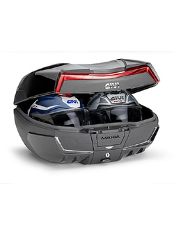 Kufer centralny Givi Monokey V58NNB Maxia 5 z dodatkowym ryglem wewnętrznym, czarny z czerwonymi odblaskami [pojemność: 58 litrów]