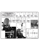 Transparent screen for Yamaha Cignus X 125 (07 > 15) (fitting kit included)