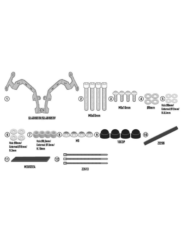 Mocowanie do szyb Kappa 1176AK, 1176ABLK CF Moto 650 NK (21-24)