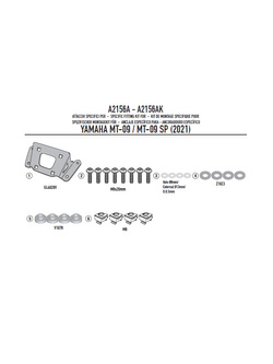 Specific fitting kit for screen 1173S for Yamaha MT-09 / MT-09 sp (21)