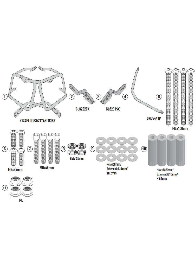 Stelaż kufrów bocznych Monokey Cam-Side GIVI PL One-Fit Yamaha Tenere 700/ Rally (25-)