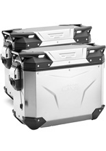 Zestaw kufrów bocznych aluminiowych GIVI Trekker Outback Evo Smart 48 srebrnych [bez wkładek SLR; poj.: 2 x 48 litrów]