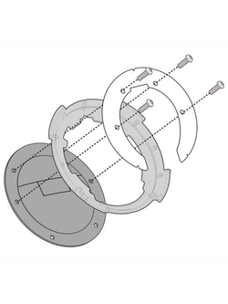 Specific flange Kappa BF34 for fitting the XS319 Tanklock bag Benelli Leoncino 500 (17-21), 502 C (19-21), Keeway RKF 125 (18-21)