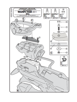 Specific rear rack for MONOKEY® top-case for Triumph Tiger 800 / Tiger 800 XC (11-14)