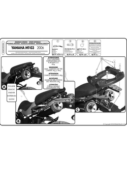 Specific rear rack for MONOKEY® or MONOLOCK® top-case (Yamaha MT 03 600 06 > 14)