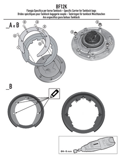 Specific flange for fitting the Tanklock tank bags 