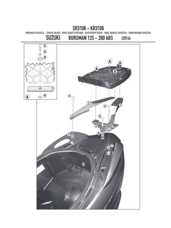 Specific rear rack for MONOLOCK® top-case for SUZUKI Burgman 125-200 ABS (14 > 21), Burgman 125-200 K7-K8-K9-L0-L1-L2-L3 (06 > 13) Specific rear rack for MONOLOCK® top-case for SUZUKI Burgman 125-200 ABS (14 > 21), Burgman 125-200 K7-K8-K9-L0-L1-L2-L3 (06 > 13)