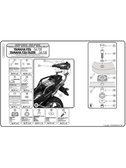 Stelaż pod kufer centralny KAPPA Yamaha FZ6 / FZ6 Fazer (03-11)