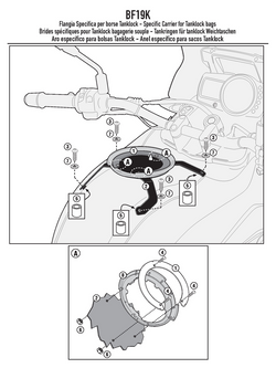 Specific flange for fitting the Tanklock tank bags BF19K 