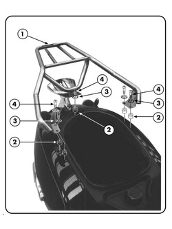 Rear rack Kappa for Monolock® or Monokey® top-case Aprilia Habana 125 [00-09]