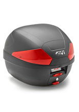 Kufer centralny GIVI Monolock B29 czarny z czerwonymi odblaskami [uniwersalna płyta montażowa w zestawie; pojemność: 29 l]