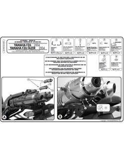 Specific kit to install the PL360 / PLX360 / TE351 without the specific rear rack 351FZ