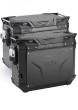 Zestaw kufrów bocznych GIVI Trekker Outback Evo Smart 37/44 aluminiowych, czarnych [z 2 wkładkami SLR; poj.: prawy 37l, lewy: 44l]