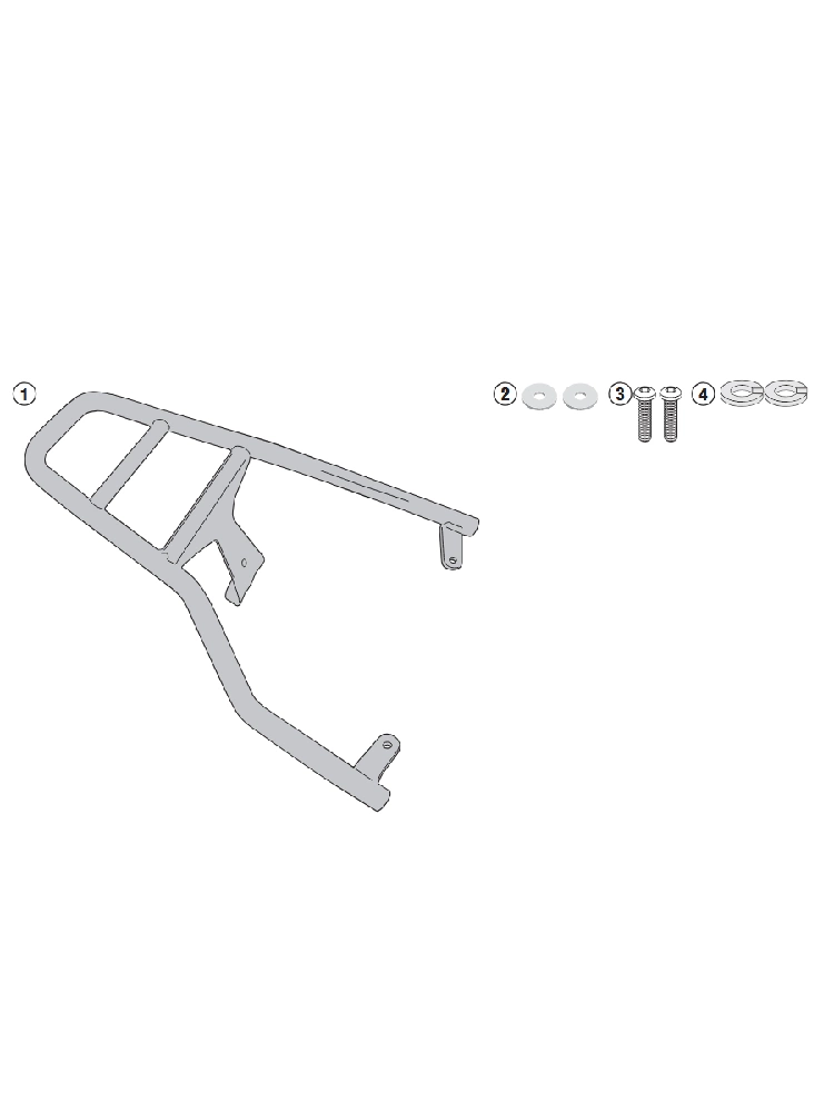 Stelaż pod kufer centralny Monolock Kappa Vespa Primavera 50-125-150 (14-21)/ Sprint 50-125-150 (14-21) czarny