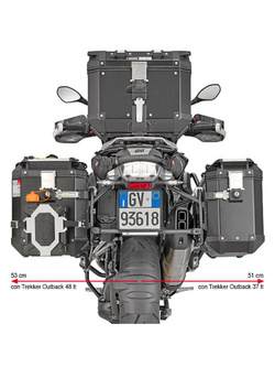 Specific Givi pannier holder for Trekker Outback Monokey® cam-side for BMW R 1200 GS (13-18), R 1200 GS Adventure (14-18), R 1250 GS / Adventure (19-)