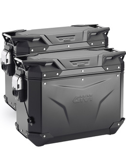 Zestaw kufrów bocznych aluminiowych GIVI Trekker Outback Evo Smart 48 czarnych [bez wkładek SLR; poj.: 2 x 48 litrów]