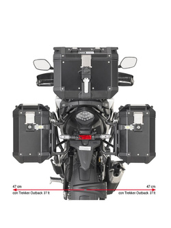 Stelaż kufrów bocznych Monokey Cam-Side GIVI PL One-Fit Honda CB 500 X (19-23)/ NX 500 (24-) [mocowany do stelaża centralnego]