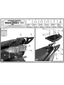 Specific rear rack for MONOLOCK® top-case Yamaha Cignus X 125 (04 > 15) Specific rear rack for MONOLOCK® top-case Yamaha Cignus X 125 (04 > 15)