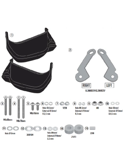Specific Kappa hand protectors for Honda NC 750 X (21-), CB 500 X (19-) black