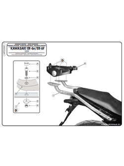 Specific rear rack for MONOKEY® or MONOLOCK® top-case Kawasaki ER-6n / ER-6f 650 (09 > 11)
