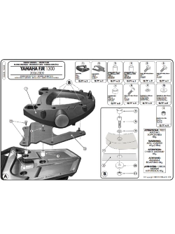 Stelaż pod kufer centralny Monokey GIVI E228 Yamaha FJR 1300 (06-20) [płyta montażowa w zestawie]