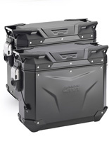 Zestaw kufrów bocznych GIVI Trekker Outback EVO Smart 33/37 aluminiowych, czarnych [bez wkładek SLR; poj.: prawy 33 l, lewy: 37 l]