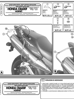 Holder GIVI for soft side bags Honda Hornet 600 [03-06]/ S [98-02]
