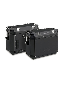 Komplet 2 kufrów bocznych aluminiowych Kappa K-Venture 37L Black [pojemność: 2 x 37 L]