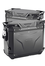 Zestaw kufrów bocznych GIVI Trekker Outback Evo Smart 48/44 aluminiowych, czarnych [bez wkładek SLR; poj.: prawy 48l, lewy: 44l]