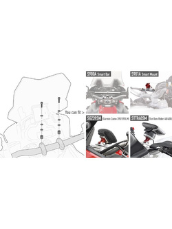 Specific Givi kit to mount the S900A Smart Bar or the S901A Smart Mount