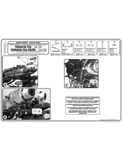  Stelaż pod kufer centralny MONOKEY i MONOLOCK Yamaha FZ6 / FZ6 Fazer (03-11)