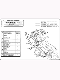 Stelaż GIVI pod kufer centralny MONOKEY i MONOLOCK Honda CB 750 Seven Fifty [92-00]