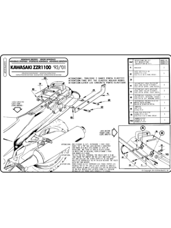 Stelaż GIVI pod kufer centralny Monokey®/ Monolock® Kawasaki ZZR 1100 [93-01]