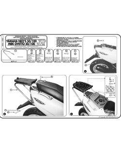 Stelaż pod kufer centralny Monolock do Yamaha Neo's 50-100 (97 > 02) (bez płyty)