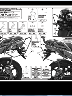 Stelaż pod sakwy miękkie do Yamaha FZ6 S2 / FZ6 600 Fazer S2 (07 > 11)