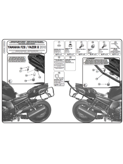 Stelaże Givi pod kufry boczne Monokey SIDE V35 i K33N do Yamaha FZ8 / Fazer 8 800 (10 > 15) 