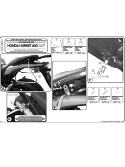 Stelaże pod sakwy boczne Honda Hornet 600 / Hornet 600 ABS (07 > 10) 